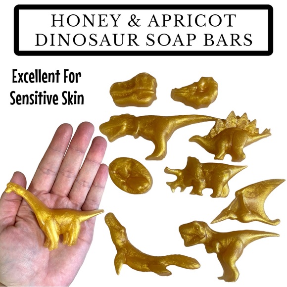 Effervescent Bubbles Other - 10 Bars, Honey & Apricot Dinosaur Soap, Handmade, Gift Ideas! ( PRICE IS FIRM )